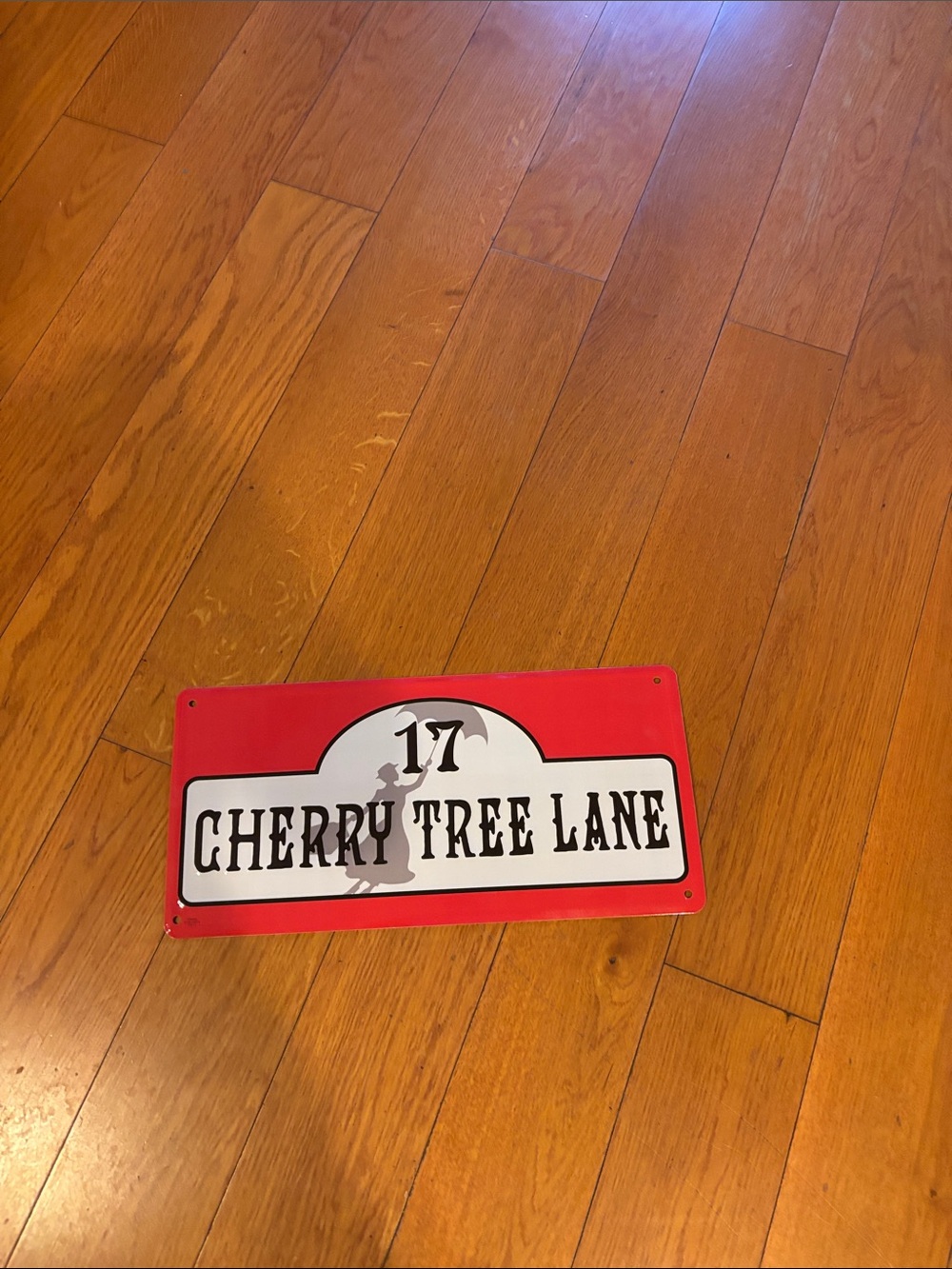 Cherry Tree Lane Red Decorative Address Sign Mary Poppins